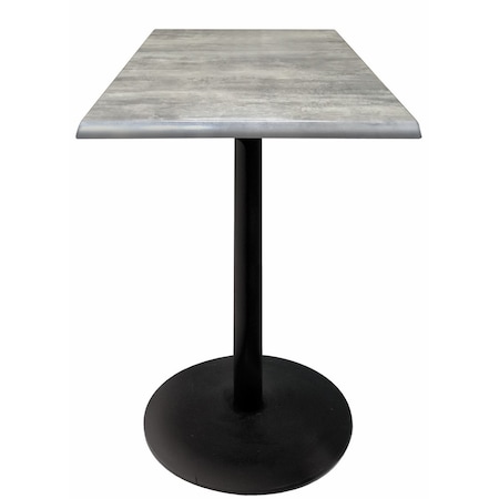 Holland Bar Stool Co 36" Tall In/Outdoor All-Season Table, 36" x 36" Square Greystone Top OD214-2236BWOD36SQGryStn